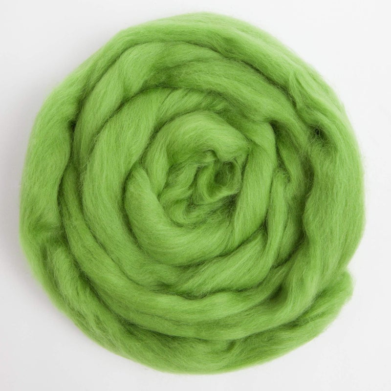 Desert Breeze Distributing 100% Natural Merino Wool Roving - Premium Combed Top Merino Roving Wool - Tapestry, Spinning, Wet Felting & Needle Felting Supplies - 21.5 Micron - 1 oz, Color Kiwi Green - Image 3